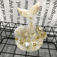 火豹风海洋风鱼尾手机支架滴胶成品桌面装饰摆件摆台手机懒人支架 白色鱼尾手机座