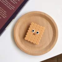 火豹卡通可爱苹果通用日韩伸缩华为懒人支架oppo手机配件硅胶vivo网红道具可折叠男女款个性创意风潮 大眼饼干折叠手机座