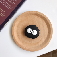 火豹卡通可爱苹果通用日韩伸缩华为懒人支架oppo手机配件硅胶vivo网红道具可折叠男女款个性创意风潮 黑煤球折叠支手机座