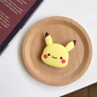 火豹卡通可爱苹果通用日韩伸缩华为懒人支架oppo手机配件硅胶vivo网红道具可折叠男女款个性创意风潮 柠檬黄铃铛折手机座