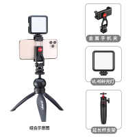 火豹双冷靴金属手机夹vlog多功能横竖拍热靴手机相机单反通用 [延长杆套餐二]双冷靴金属手机夹+MT-08延长杆+手机座