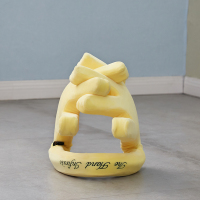 火豹ppi酱长颈鹿懒人支架长劲鹿手机架脖套抱枕绕脖u型护颈枕套 黄色手机座