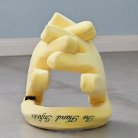 火豹卡通手机支架毛绒多功能玩具车载U型枕支架八爪怪道具手型. 黄色手机座