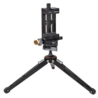 火豹三档调节迷你便携金属三脚架微单反手机支架 XBC20+XT18手机夹三脚架套装1搭配XJ8手机夹手机座