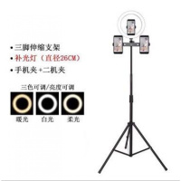 火豹酷式太阳姐姐补光灯网红声卡配件美颜大光圈瘦脸自拍支架 巧克力色手机座