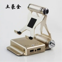 火豹酷涵追剧超实用多功能蓝牙音箱手机支架二合一三合一通用架子 土豪金[二合一]10400mA充电宝手机座