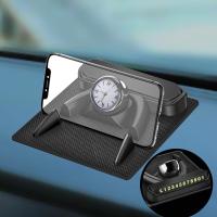 火豹中控仪表台手机架车载导航撑车上用新车时钟摆件通用多功能防滑垫 白新款隐藏式号码牌手机座