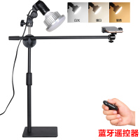火豹手机俯拍支架桌面录像录视频拍自录书法画画微课录制翻拍架子 方块俯拍+85W摄影灯+遥控器带灯手机座