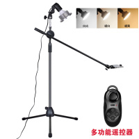 火豹手机俯拍支架桌面录像录视频拍自录书法画画微课录制翻拍架子 落地俯拍+摄影灯+多功能遥控带灯手机座
