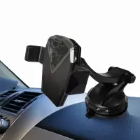火豹创新一代曲面强吸车载手机支架半夹持款汽车手机固定 曲面架2.0+半自动夹手机座