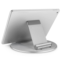 火豹手机支架平板电脑支架ipd支架铝合金桌面支架便携折叠式支架 银色[支持4-10.5英寸平板或手机]手机座