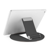 火豹手机支架平板电脑支架ipd支架铝合金桌面支架便携折叠式支架 黑色[支持4-10.5英寸平板或手机]手机座