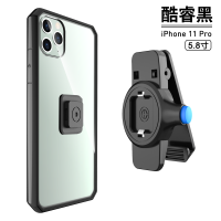 火豹苹果11手机壳腰夹懒人支架r手机壳皮带腰挂旅游健身通用华为ViVo 腰夹+苹果11PM手机壳[黑色]透明款手机座