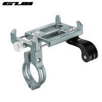 火豹铝合金手机支架自行山地车骑行导航灯架运动相机架 车把款钛色手机座