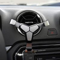 火豹大众捷达专用车载手机支架支架圆形出风口汽车支架空调口导航支撑 金属银手机座