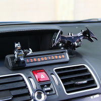 火豹车载蝙蝠侠手机支架汽车仪表台中控重力导航支撑个性蝙蝠创意卡通 电镀款-仪表台蝙蝠支架+蝙蝠侠号码牌手机座