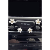 火豹小雏菊车载手机支架夹紧女汽车横竖出风口车用导航夹女士 一条雏菊支架手机座