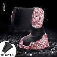 火豹镶钻多功能车载手机支架式车内出风口支撑座导航架女汽车用品 镶钻多功能手机支架(粉)手机座