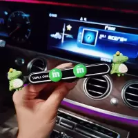 火豹车载手机支架汽车用网红可爱车内多功能通用出风口车上导航支撑架 小鳄鱼一字支架手机座