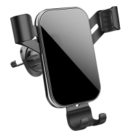 火豹车载手机支架竖出风口别克君越君威英朗 gl8重力支撑车上导航支驾 经典款黑色手机座