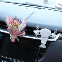 火豹车载手机架汽车导航用创意出风口可爱重力支撑架多功能手机支架女 芭蕾女孩三角支架+粉花束手机座