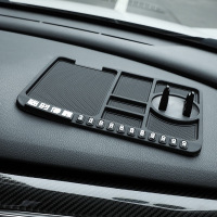 火豹手机车载支架汽车防滑垫车内导航支撑架仪表台垫子通用多功能支驾 升级款-大号旋转架[黑色]手机座