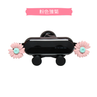 火豹可爱卡通车载手机固定支架车用网红出风口重力导航支撑架女多功能 粉色雏菊手机座