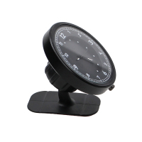 火豹创意石英钟表车载手机支架多功能重力磁吸粘贴式仪表台导航支撑架 X2钟表磁吸[仪表台-魅力黑]手机座