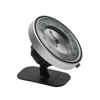 火豹创意石英钟表车载手机支架多功能重力磁吸粘贴式仪表台导航支撑架 X2钟表磁吸[仪表台-太空银]手机座