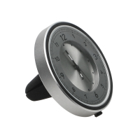 火豹创意石英钟表车载手机支架多功能重力磁吸粘贴式仪表台导航支撑架 X2钟表磁吸[出风口-太空银]手机座