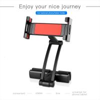 火豹车载平板支架后排iPd电脑架汽车上后座椅背手机架车用多功能支撑 大夹头款手机支架手机座