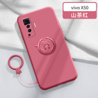 火豹vivo50手机壳女款50网红VIVO福鼠指环支架50防摔 X50[液态福鼠支架款★山楂红]送钢化膜+手机座