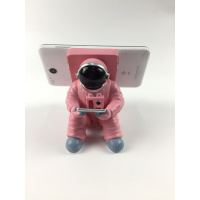 火豹鸿澔宇航员太空人手机支架摆件树脂工艺品太空人桌面创意摆件 粉色手机座