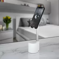火豹桌面手机支架创意蓝牙小音箱懒人无线迷你音响家用收音机追剧 白色