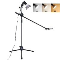 火豹美甲微课自录多平板桌面功能俯绘画手机拍支架 落地款+摄影灯手机座