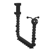 火豹毛毛虫二代八爪鱼懒人手机支架萌床头桌面多功能夹子 二代黑色单支架一个手机座