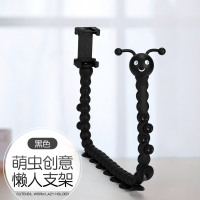 火豹抖音毛毛虫八爪鱼懒人手机支架床头桌面多功能自拍床上用户外设备支撑支夹网课便携拍照 [黑色-卡通升级款]任意手机座