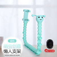 火豹抖音毛毛虫八爪鱼懒人手机支架床头桌面多功能自拍床上用户外设备支撑支夹网 [绿色-卡通升级款+蓝牙遥控]任意手机座