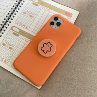 火豹所风简约懒人苹果手机配件支架网红拍摄桌面支撑指环 橙色小熊手机支架手机座