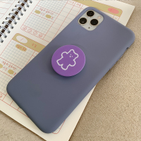 火豹所风简约懒人苹果手机配件支架网红拍摄桌面支撑指环 紫色小熊手机座