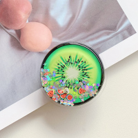 火豹手机支架懒人气囊指环手机壳粘贴式防摔防丢看电视固定卡通可爱夏天水果流沙桌面通用折叠可伸缩女款 奇异果手机座