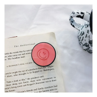 火豹卡通可爱花朵懒人指环支架刷剧桌面看电视折叠伸缩随身防摔个性创意新款情侣男女款苹果手机配件支架 粉色笑脸手机座