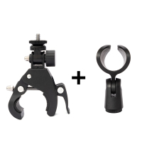 火豹手机支架夹子头配件麦克风话筒座三脚架扩展增加机位桌面通用 扩展架+U型麦克风夹手机座