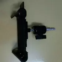 火豹悬臂架配件懒人支架手机配件桌面床头平板夹头万向双圆头三脚架夹 黑色两用夹带万向头手机平板手机座