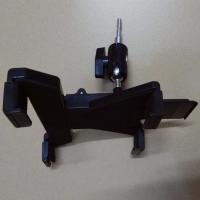 火豹悬臂架配件懒人支架手机配件桌面床头平板夹头万向双圆头三脚架夹 平板夹带万向头平板用手机座