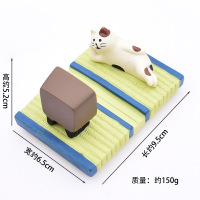 火豹手机架可爱猫咪日系可爱手机支架支撑架树脂桌面可爱卡通桌上创意 三花猫看电视手机架手机座