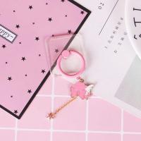 火豹支.透明手机懒人支架笑脸式指环平板。扣粘贴粘贴通用 小樱蝴蝶结粉环支架手机座