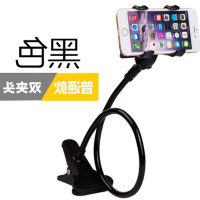 火豹多功能懒人创意支架挂脖手机支撑支架通用创意夹子桌面支架版配件 黑色普通款固定夹随机-K18手机座