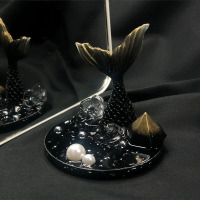 火豹滴胶成品diy手机支架情侣车载摆件桌面摆件手工制作 小花鱼尾手机座