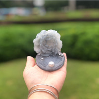 火豹滴胶成品diy手机支架情侣车载摆件桌面摆件手工制作 牡丹支架手机座